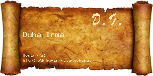 Duha Irma névjegykártya