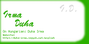 irma duha business card